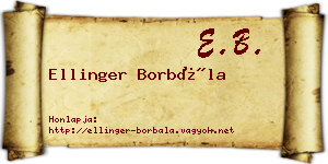 Ellinger Borbála névjegykártya